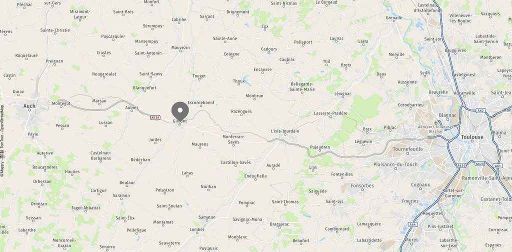 Carte Gimont Auch Toulouse
